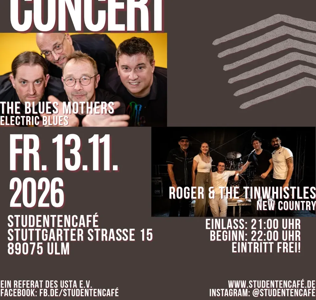 FREE LIVE CONCERT: THE BLUES MOTHERS + ROGER & THE TINWHISTLES